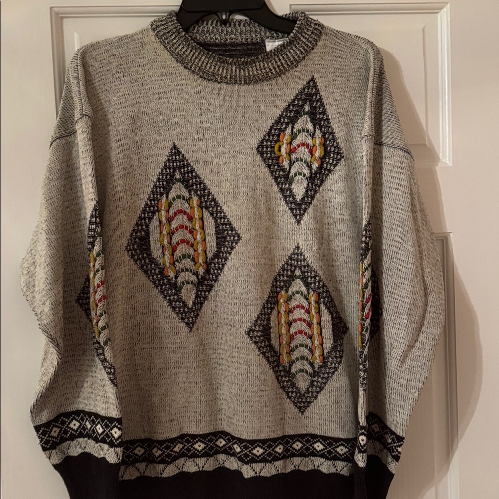 Men's Geometric Patterned Crewneck Sweater